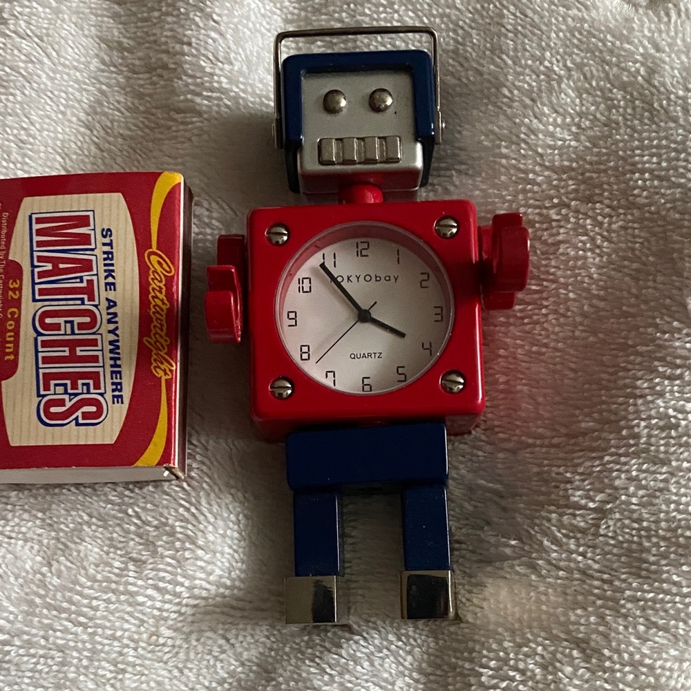 Red and Blue RARE  Robot metal mini  Watch Japan